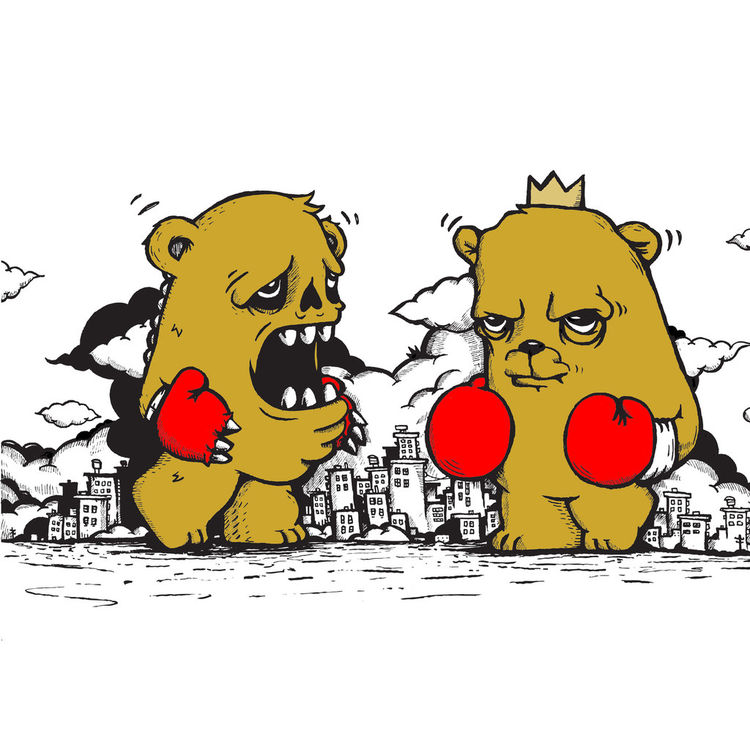 HUGO vs Bearchamp 'The Battle' Print by JC Rivera