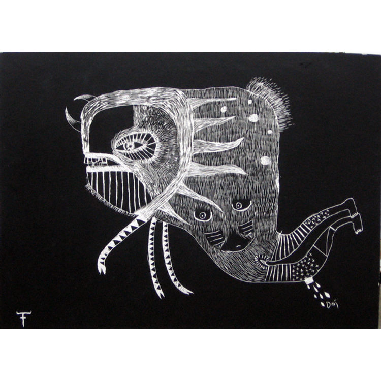 Drawing on Wood by Fefe