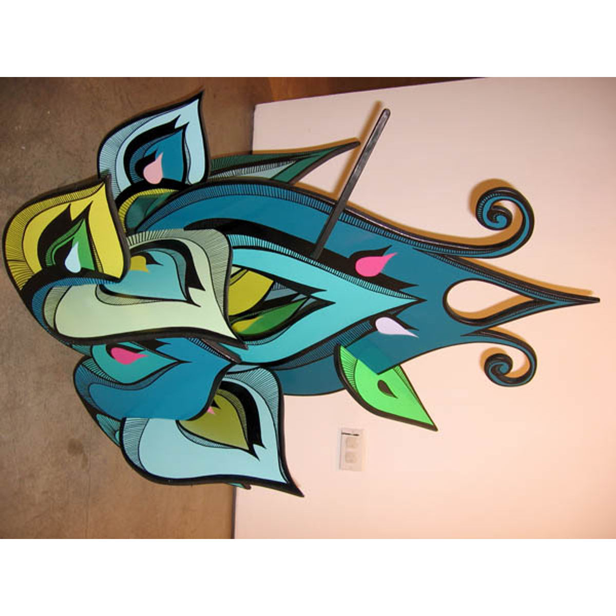 Green Flower Sculpture