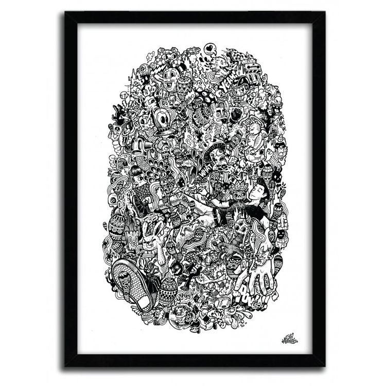 DOODLE FLOAT BLACK AND WHITE by Lei Melendres