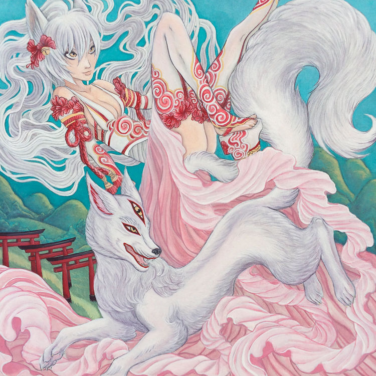 Kitsura Original Painting by Candie Bolton