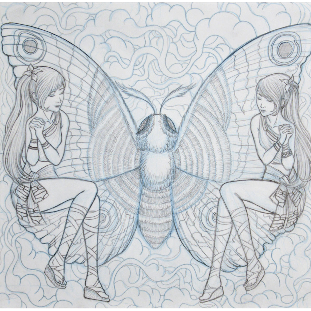 "Mothra and Twins" Original Sketch