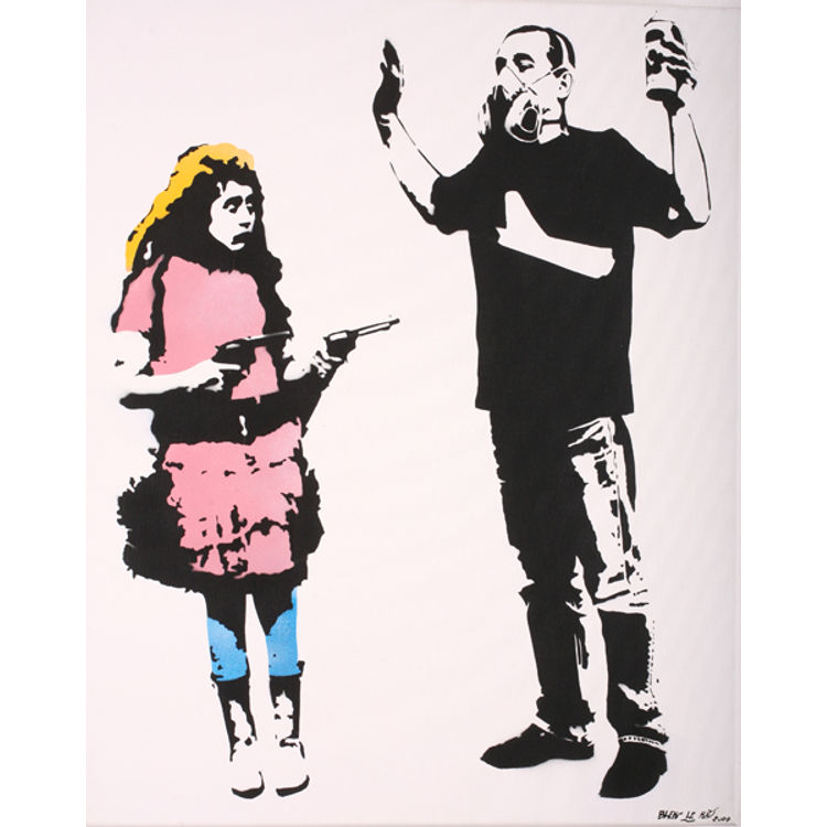 Man and Girl by Blek le Rat