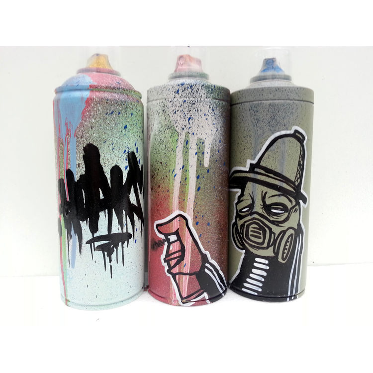 GRAFFITI CUSTOM RECYCLED AEROSOL CAN ART SET by Hoakser