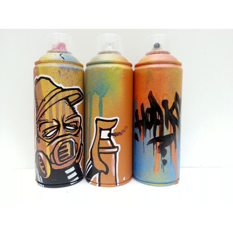 GRAFFITI RECYCLED ART CUSTOM CAN SET HOAKSER by Hoakser