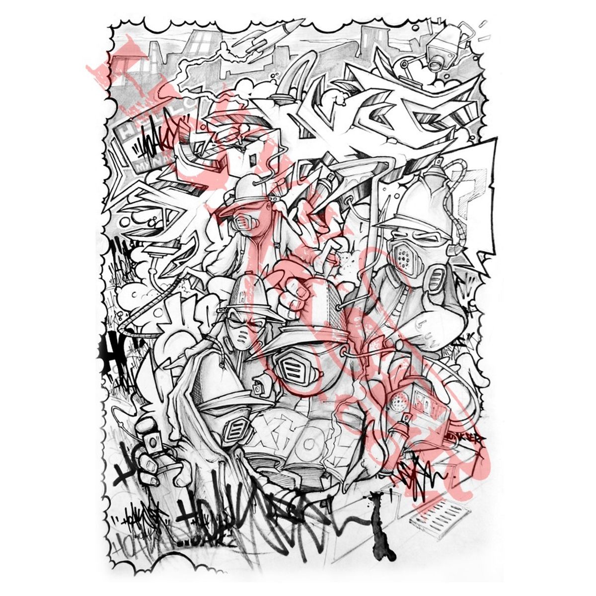 HOAKSER MASKEDMAN SKETCH ILLUSTRATION