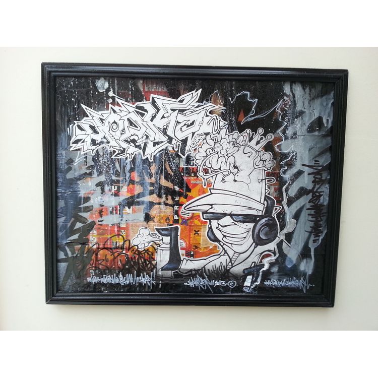 FRAMED ORIGINAL GRAFFITI CHARACTER BY HOAKSER by Hoakser