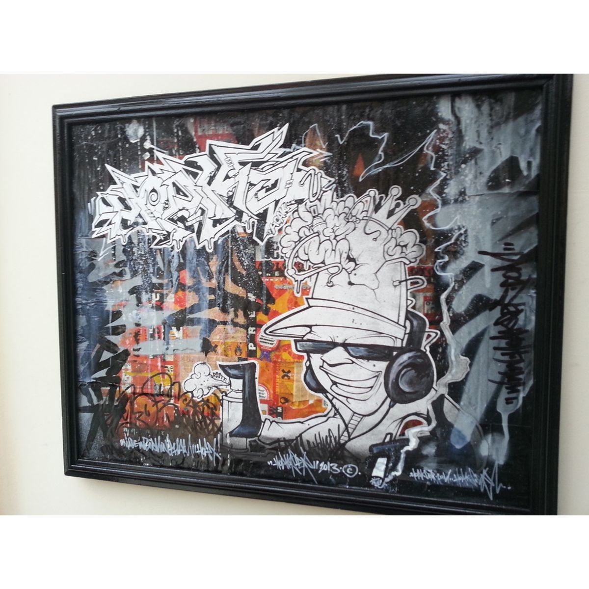 FRAMED ORIGINAL GRAFFITI CHARACTER BY HOAKSER