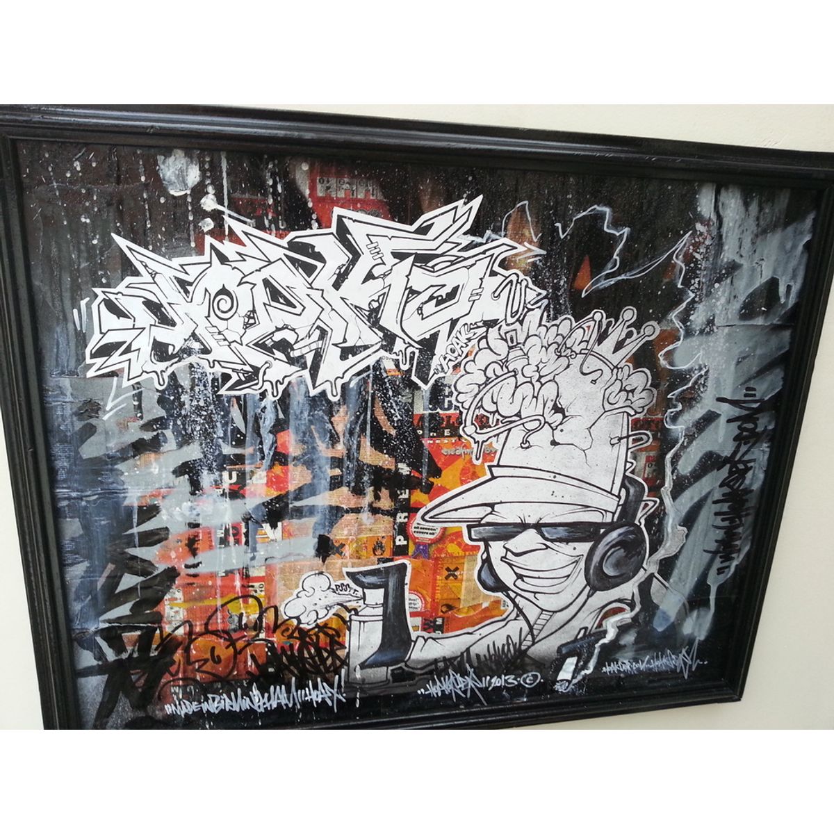FRAMED ORIGINAL GRAFFITI CHARACTER BY HOAKSER