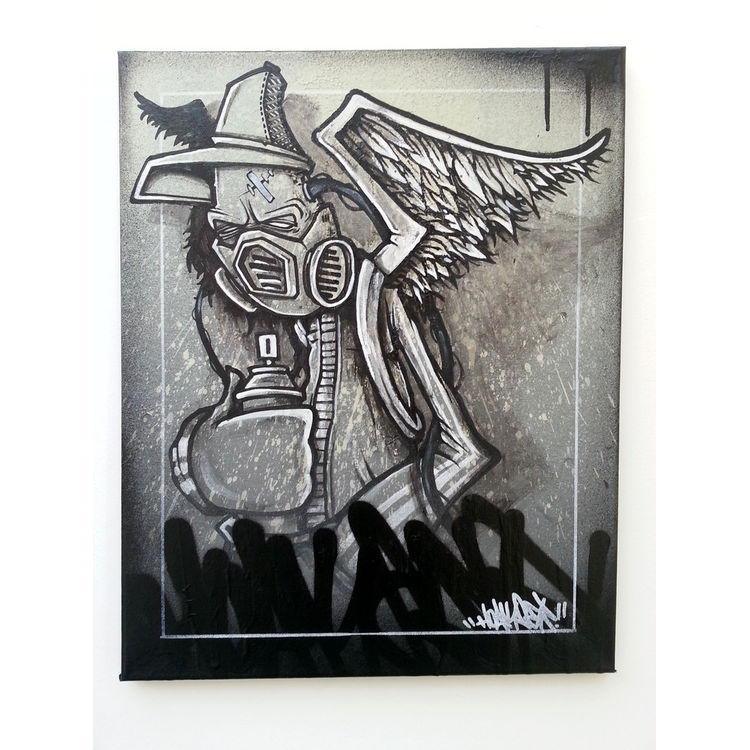 Maskedman Graffiti by Hoakser