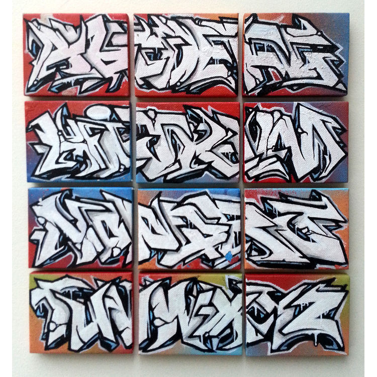 ALL 26 GRAFFITI ALPHABET CANVAS SET by Hoakser