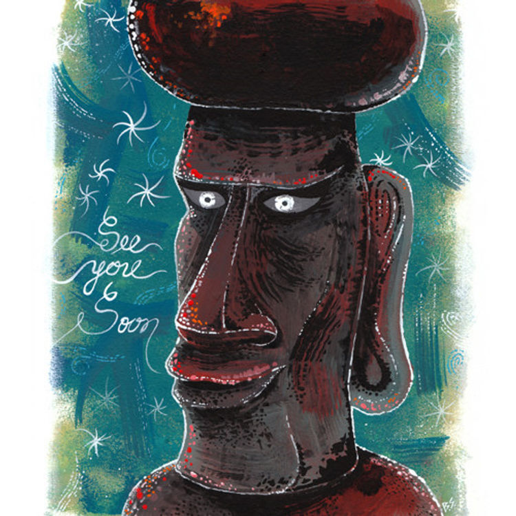 Island Projects Print number 1 see you soon moai by Bwana Spoons