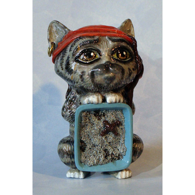 'Catpan Jack Sparrow' Custom Cat Figure by Atom Gray