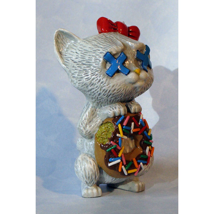 'Bad Donut, No Kitty' Custom Cat Figure by Atom Gray