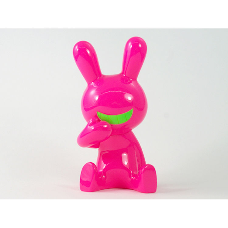 BLACK RABBiT Sitting neon pink by Tadayuki Iwa (Black Rabbit)