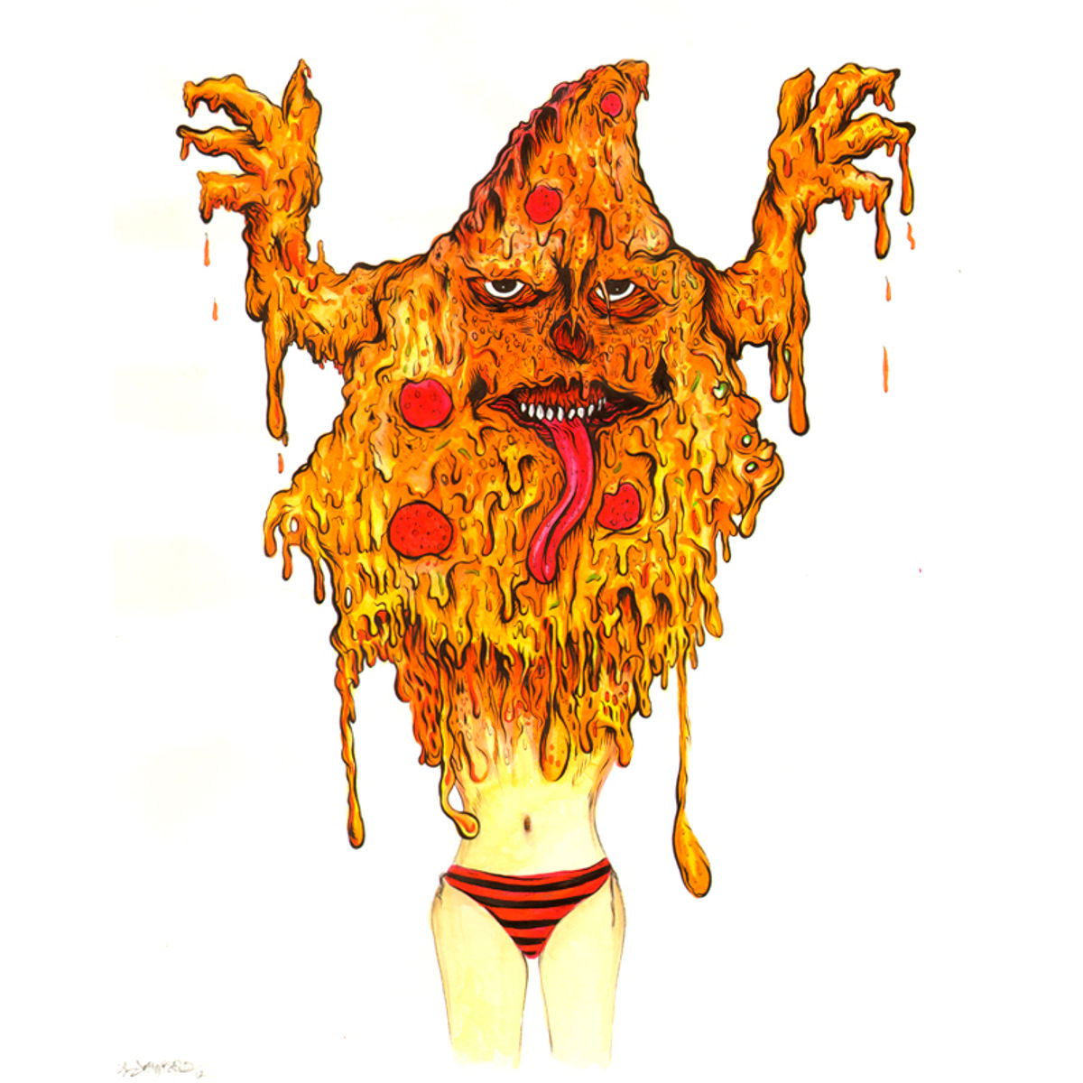"Pizza The Slut" - original painting