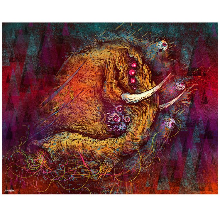 "The Mutant Mammoth" Print by Aaron Crawford