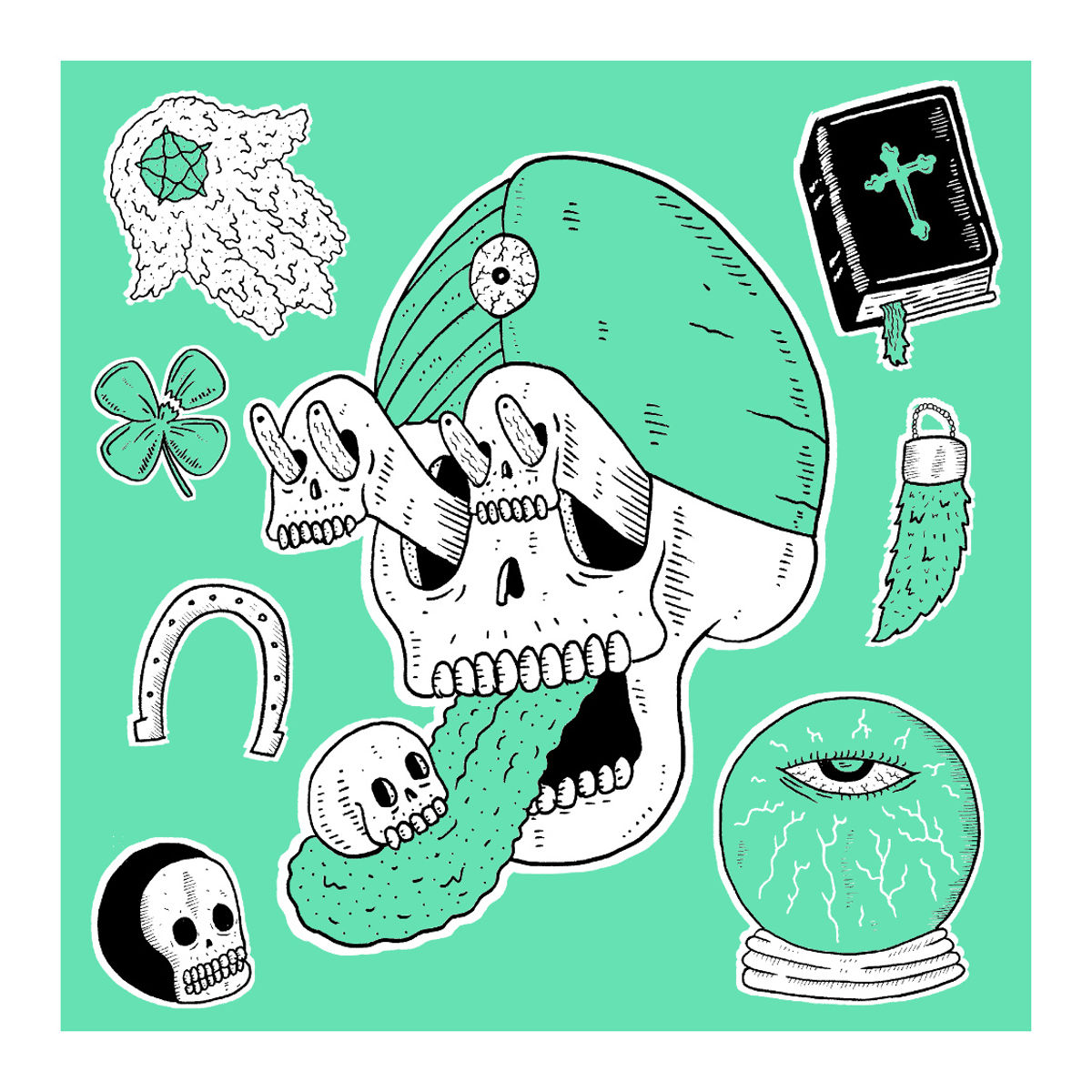 "Mystic Skull" screen print