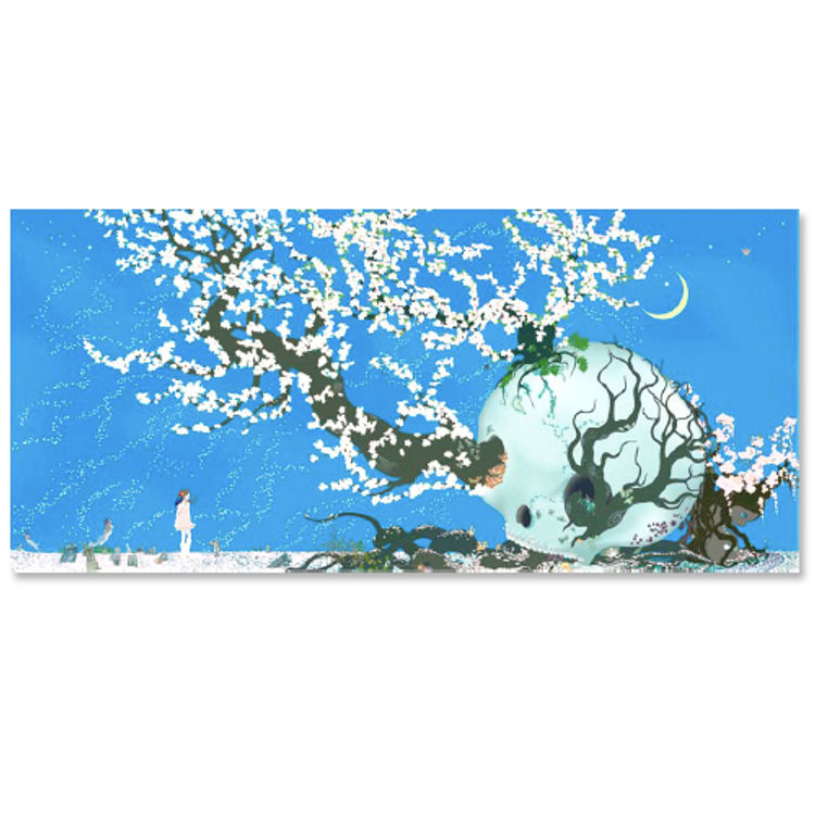 A Contented Skull Print by Chiho Aoshima