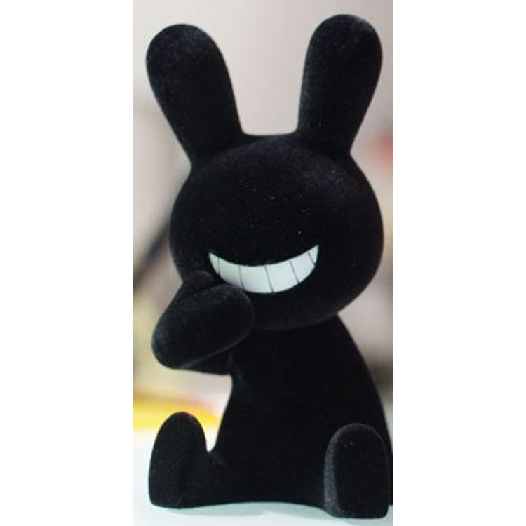 BLACK RABBIT SITTING - Flocked Ver. - black by Tadayuki Iwa (Black Rabbit)