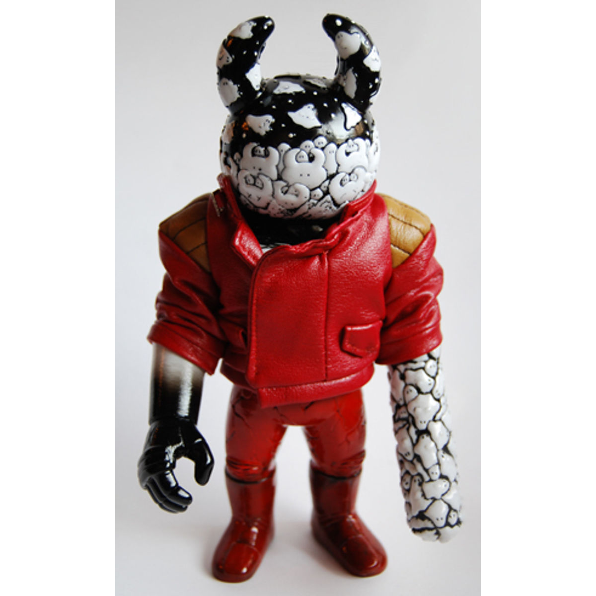 Real Uamou CHAOS WARRIORS - red leather jacket w/red pants