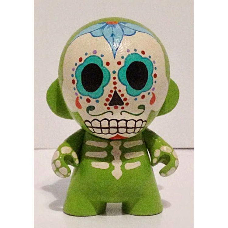 Day of the Dead micro Munny - green by Obscure (Matt Perez)