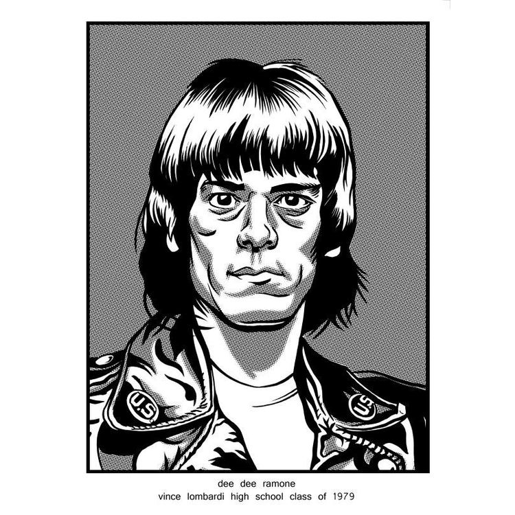 Dee Dee Ramone Vince Lombardi High School Class of 1979 by Brian Crabaugh