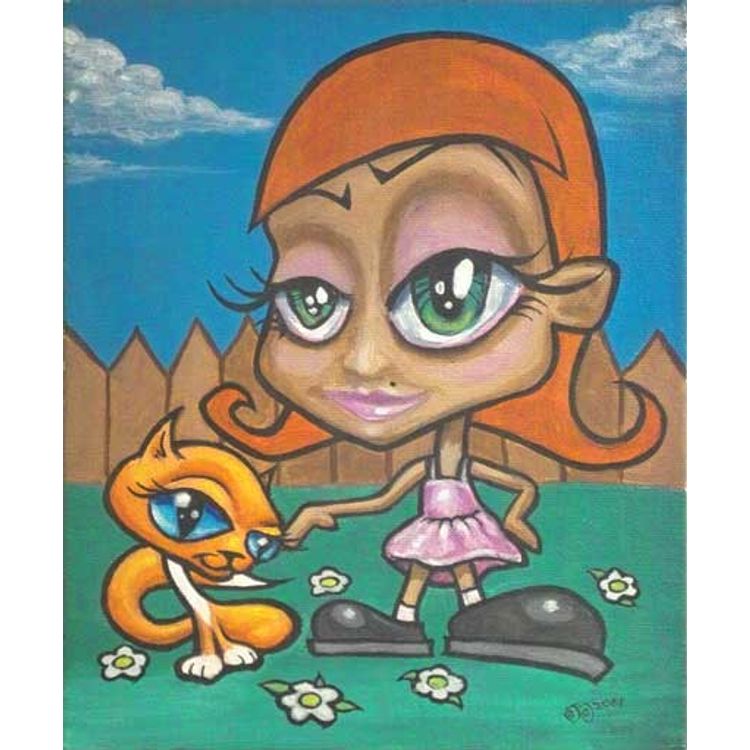 girl with her cat by Jason Jacenko