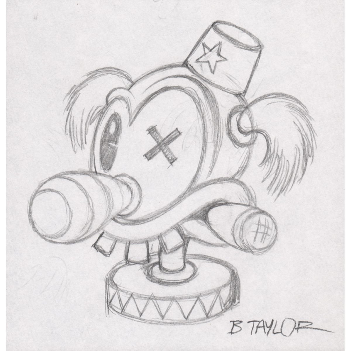 Clown with Cigar Drawing