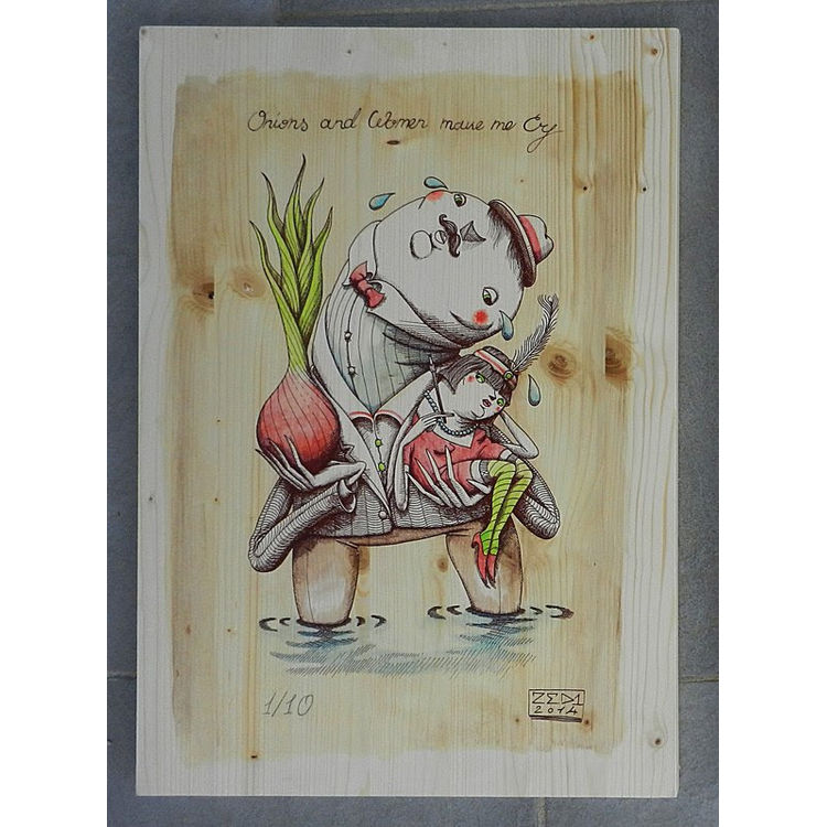 Onions and Women Make Me Cry - wood 01 by Zed1
