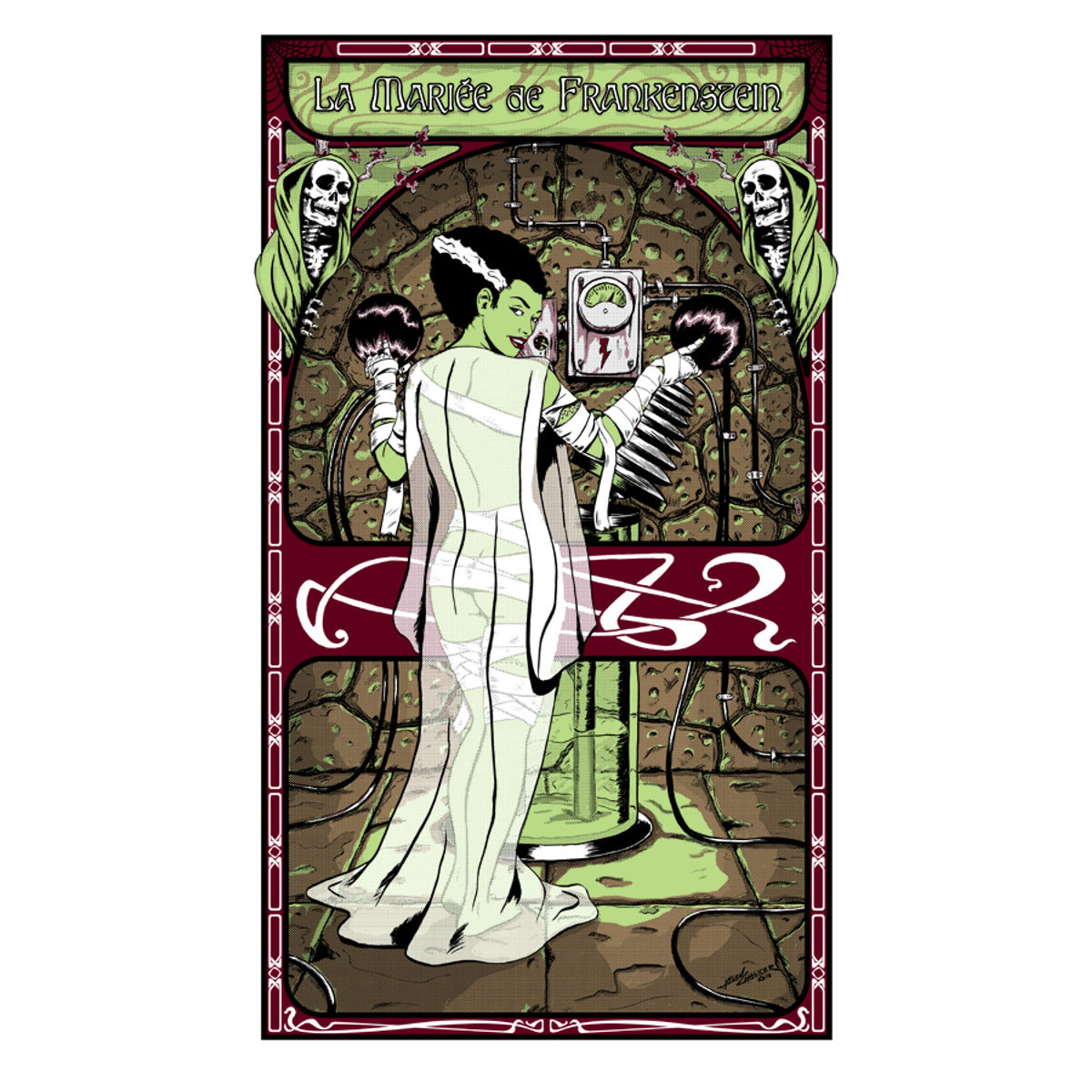 THE BRIDE OF FRANKENSTEIN SILK SCREENED PRINT