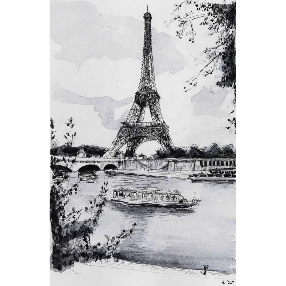 the Eiffel Tower and the Seine