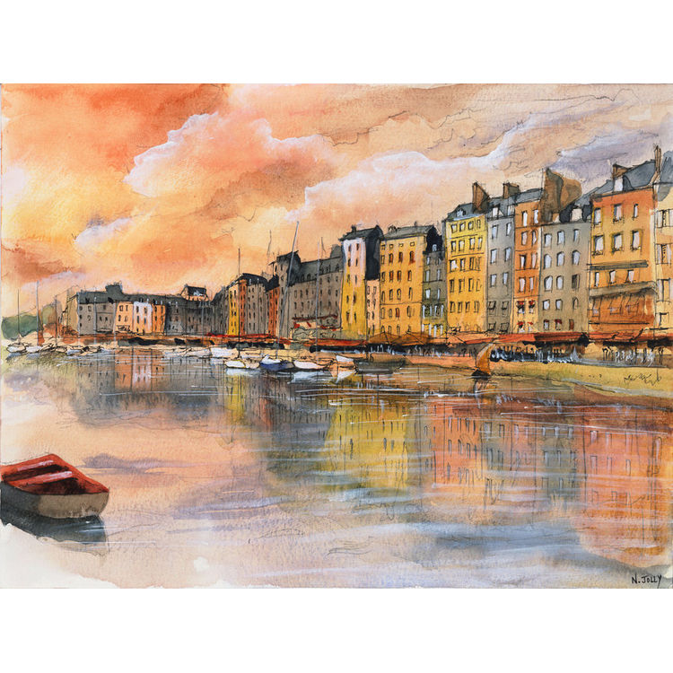 Sunset over Honfleur by Nicolas Jolly
