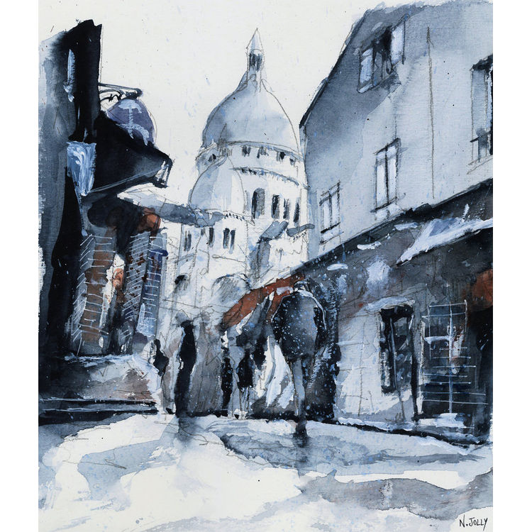 Montmartre in the snow by Nicolas Jolly