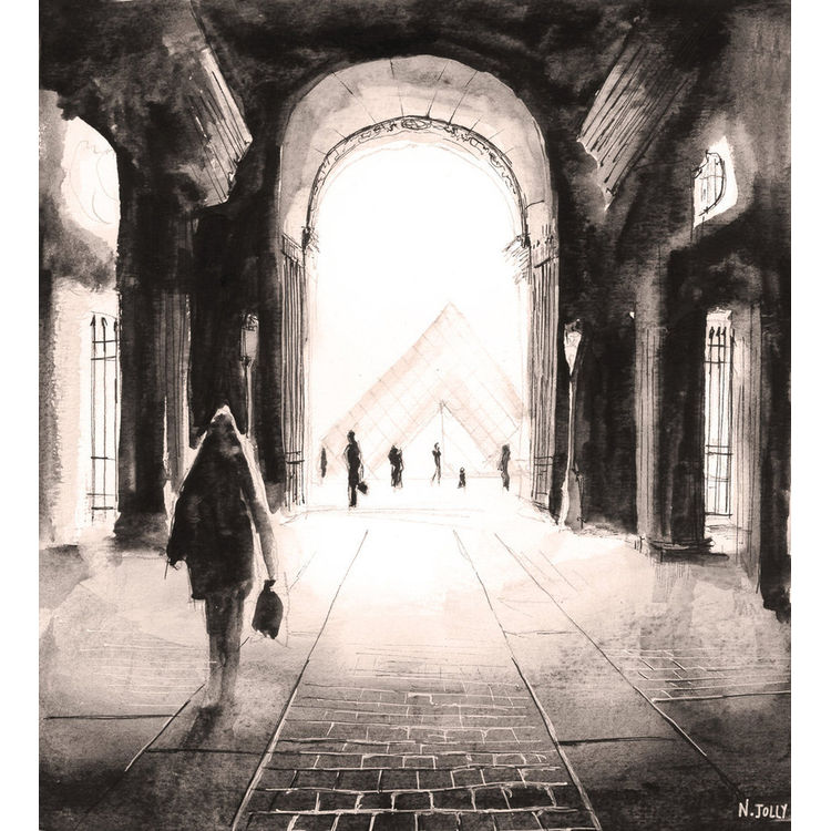 Le Louvre and Pyramide by Nicolas Jolly