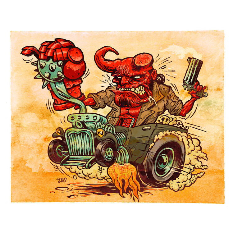 Hellboy's Hot Rod by Mik Baro