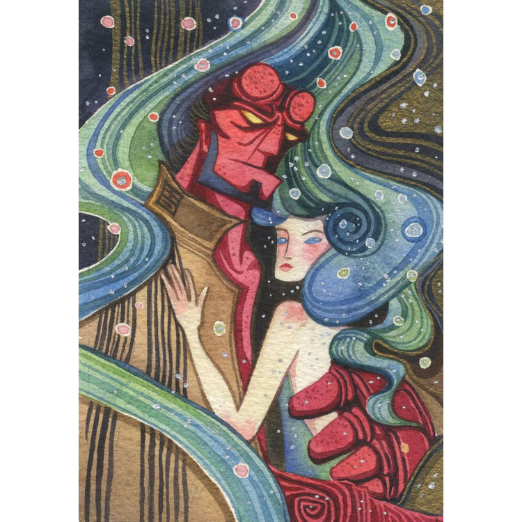 Hellyboy and Liz by Alina Chau