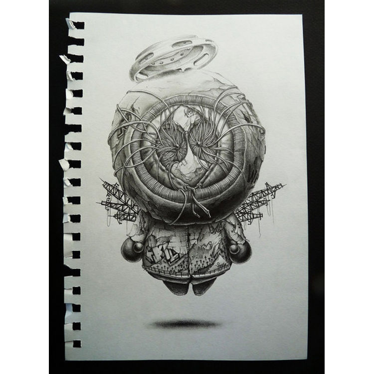 R.I.P - Signed original by PEZ (Pierre Yves Riveau)