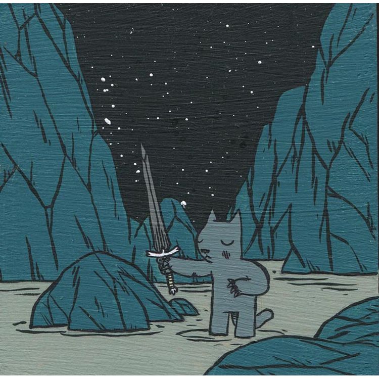 Cat with Sword in Ravine by Deth P. Sun