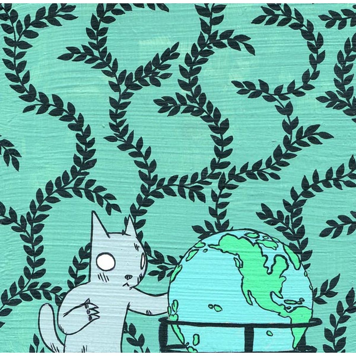 Cat with Globe