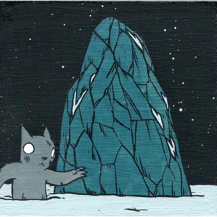Cat Near Giant Stone by Deth P. Sun