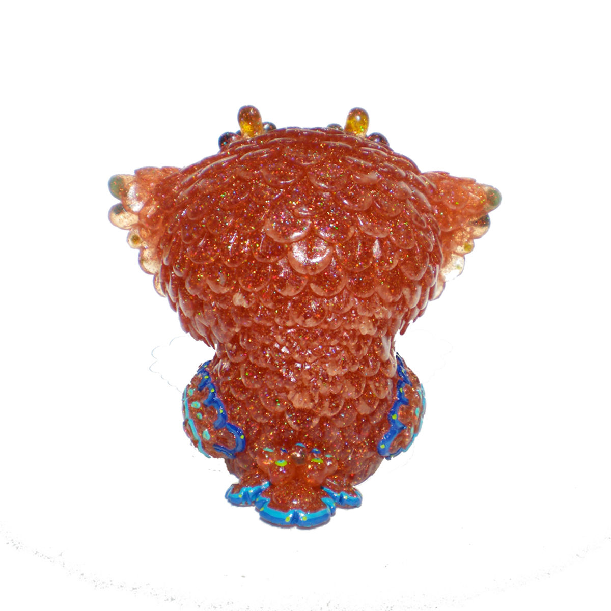 Painted Biggy Owl - Topaz Glitter
