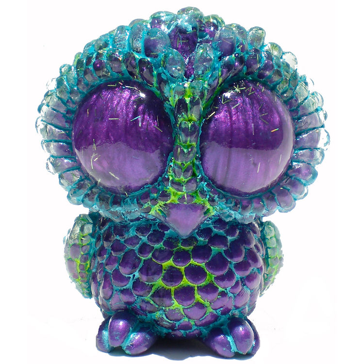 Baby Owl - Clear Glitter/Pearly Purple by SeriouslySillyK (Kathleen Voigt)