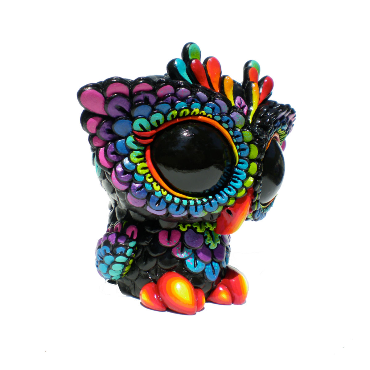 Painted Biggy Owl - Rainbow