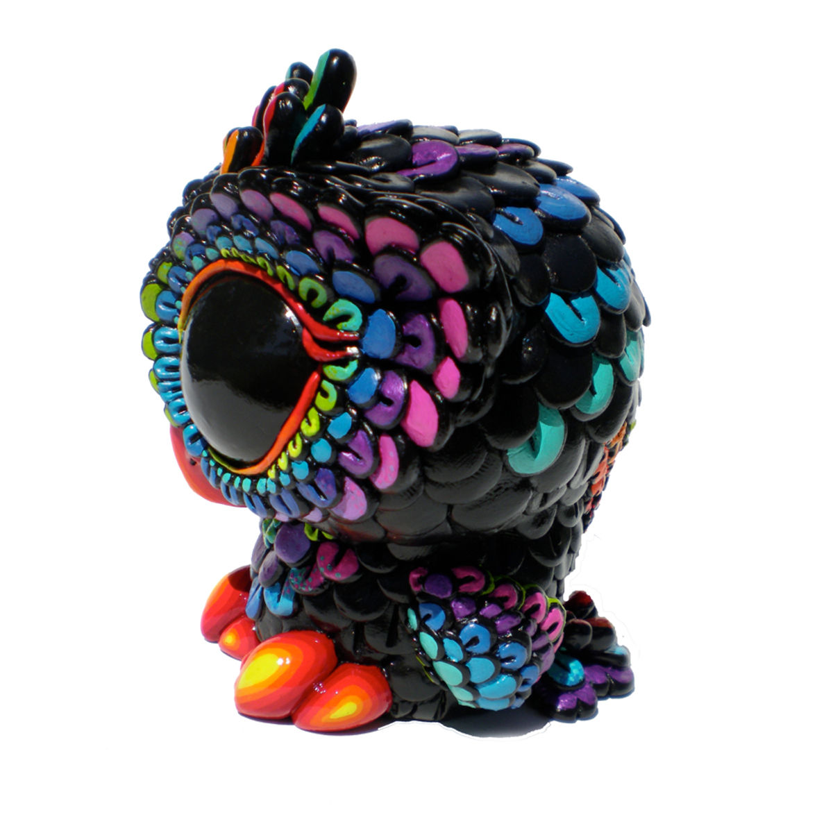 Painted Biggy Owl - Rainbow