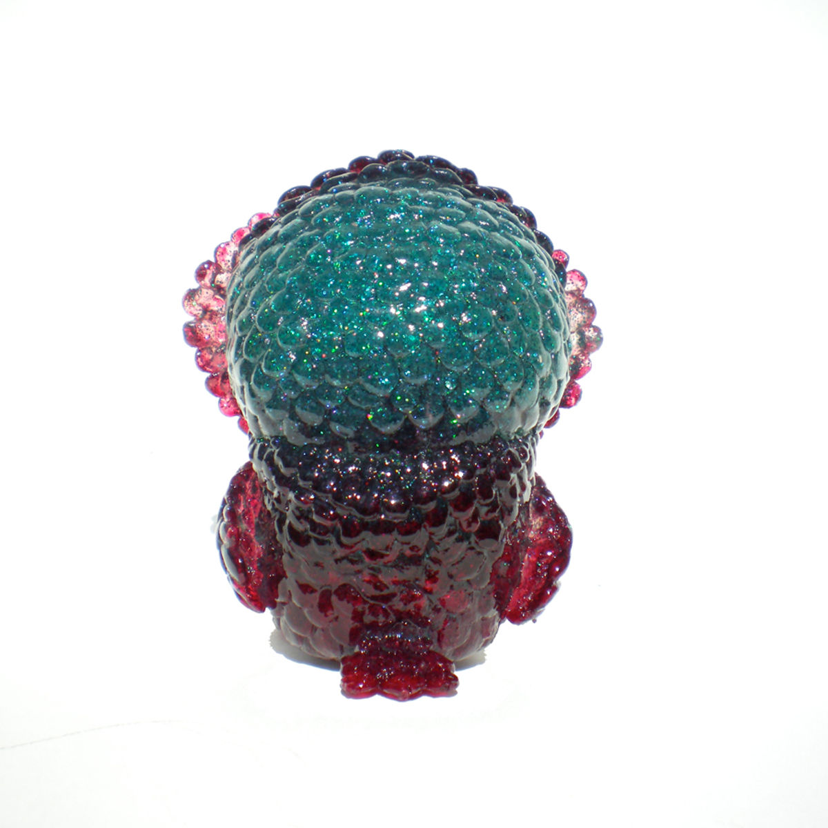 Glitter Baby Owl - Turquoise/Red