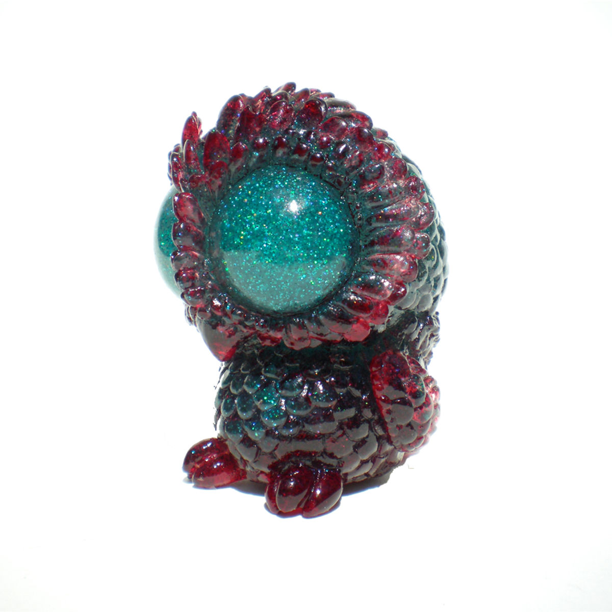 Glitter Baby Owl - Turquoise/Red