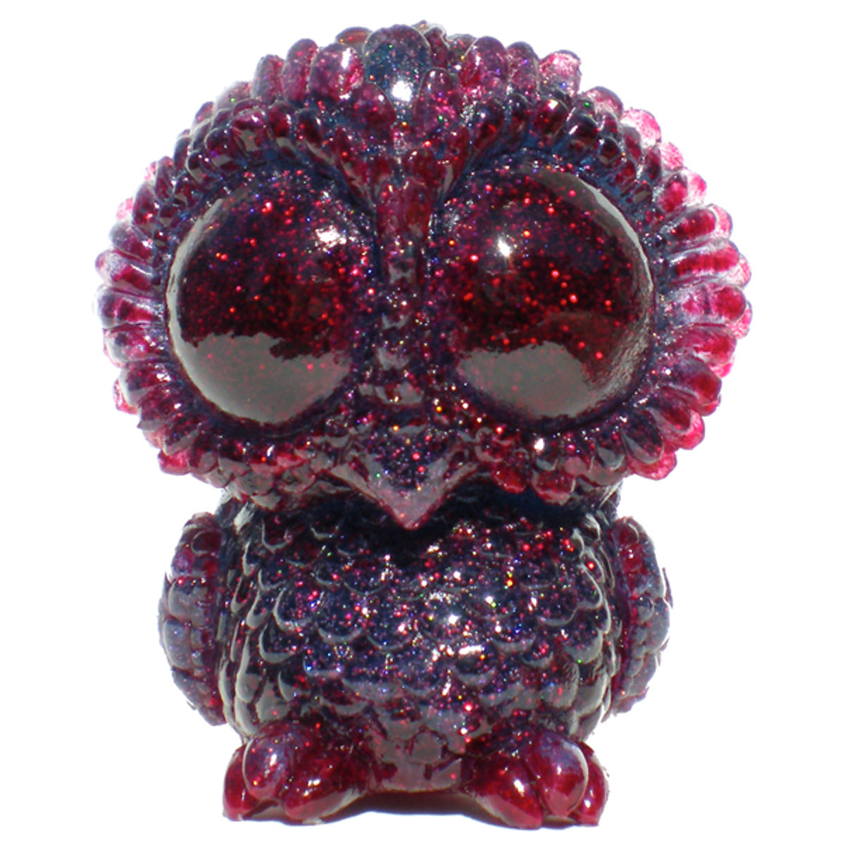Glitter Baby Owl - Blue/Red
