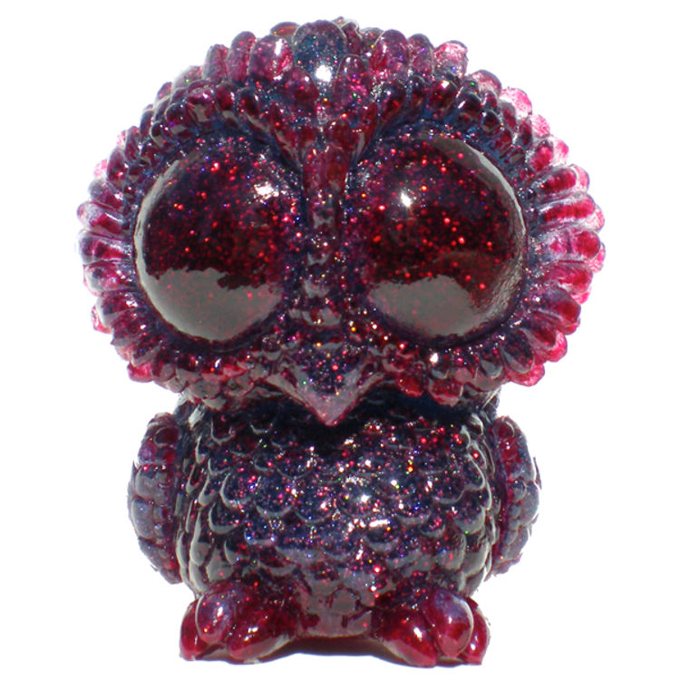 Glitter Baby Owl - Blue/Red by SeriouslySillyK (Kathleen Voigt)