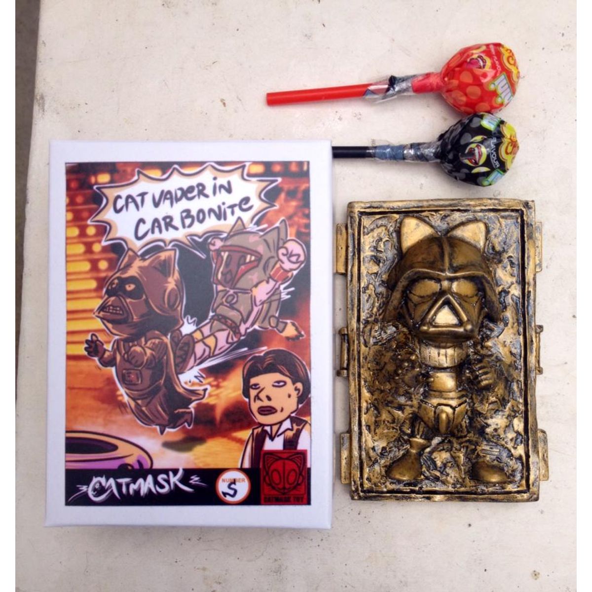 Cat Vader in Carbonite Gold